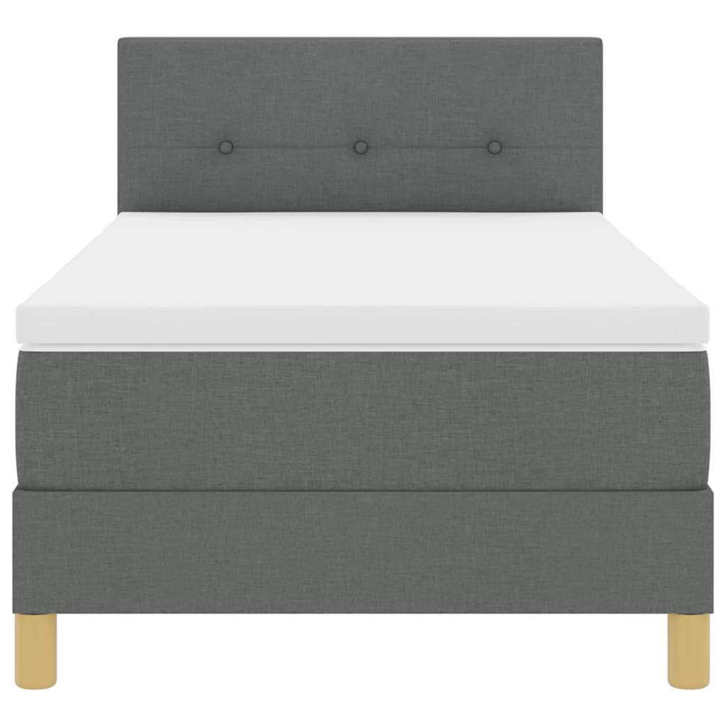 Boxspringbett mit Matratze Dunkelgrau 90 x 200 cm Stoff