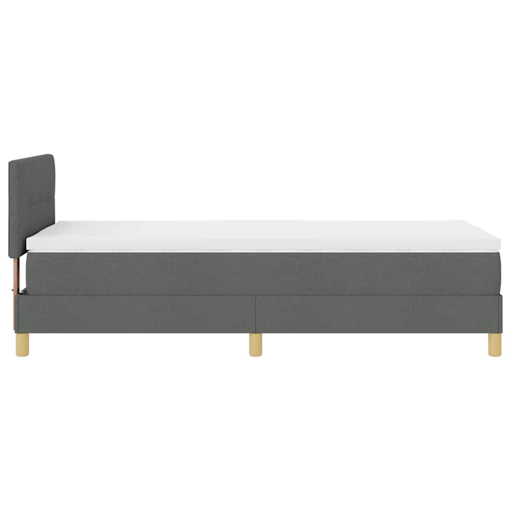 Boxspringbett mit Matratze Dunkelgrau 90 x 200 cm Stoff