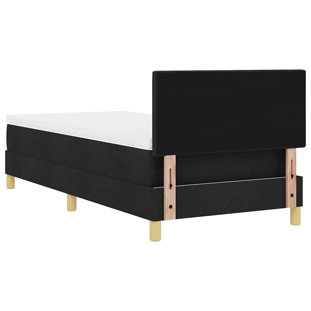 Boxspringbett mit Matratze Schwarz 90 x 200 cm Stoff