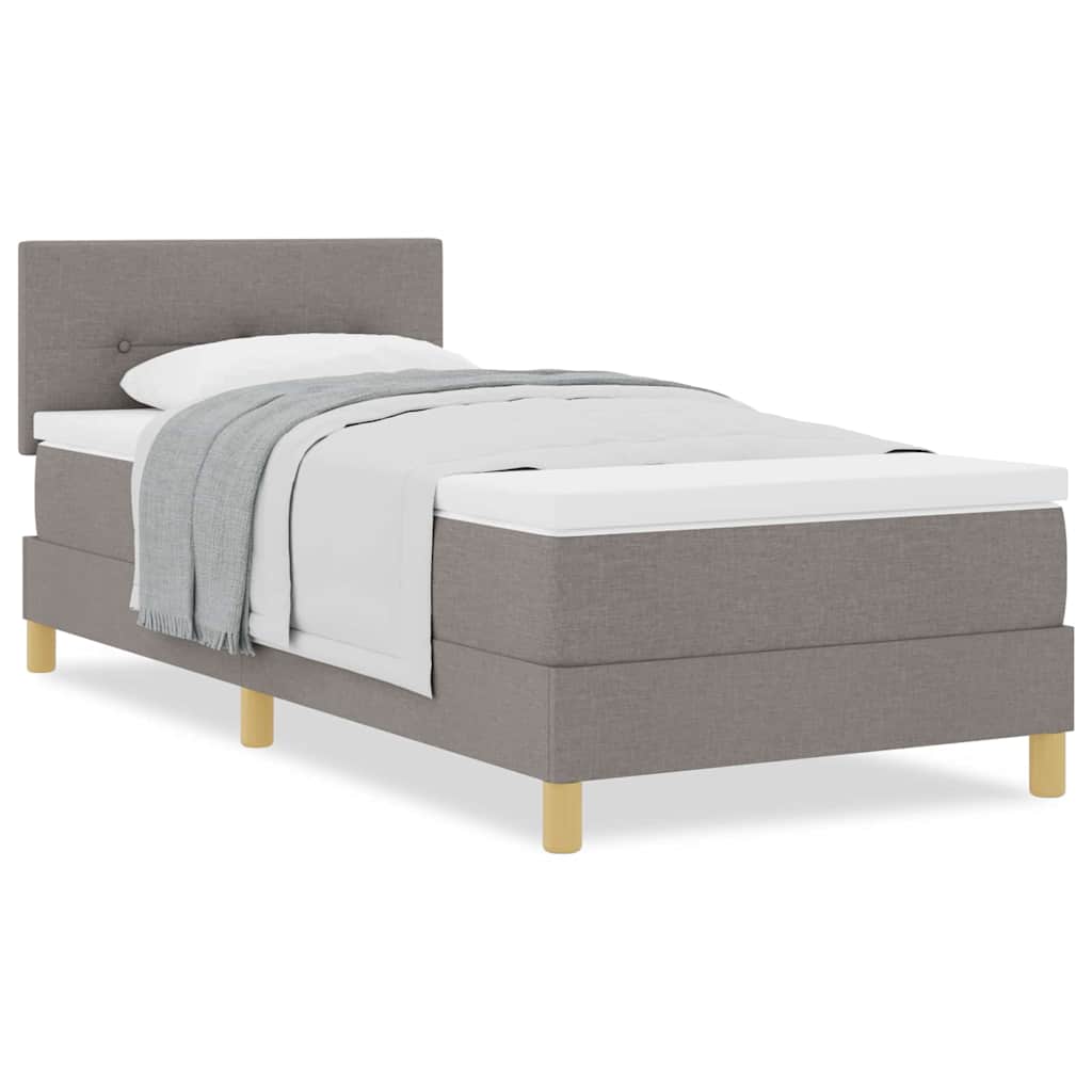 Boxspringbett mit Matratze mit Matratze Taupe 90 x 200 cm Stoff