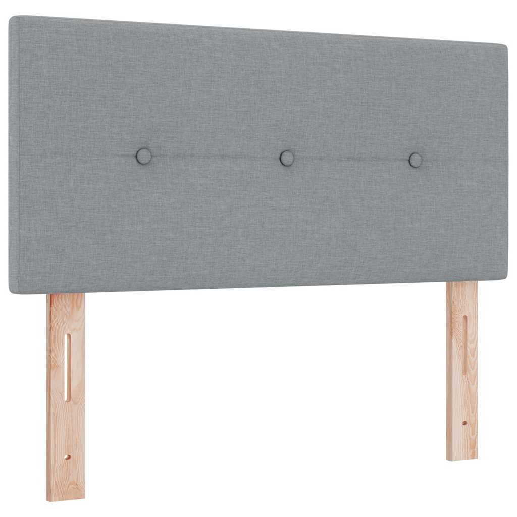 Boxspringbett mit Matratze Hellgrau 100 x 200 cm Stoff