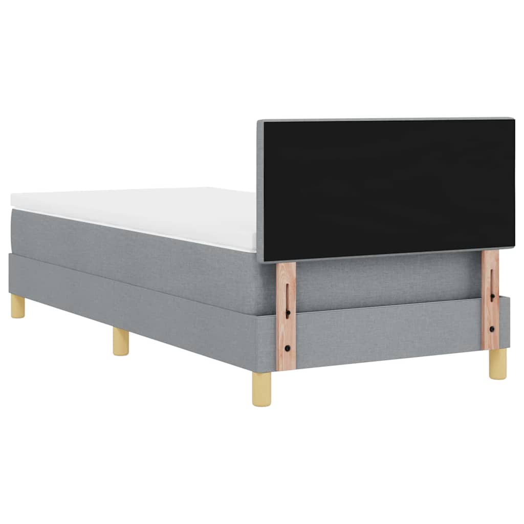 Boxspringbett mit Matratze Hellgrau 100 x 200 cm Stoff