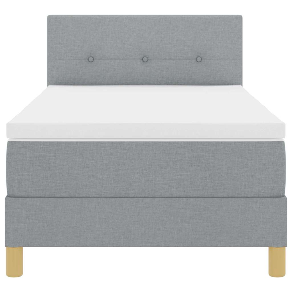 Boxspringbett mit Matratze Hellgrau 100 x 200 cm Stoff