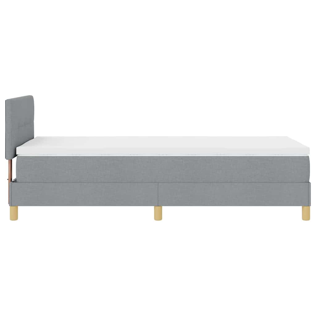 Boxspringbett mit Matratze Hellgrau 100 x 200 cm Stoff