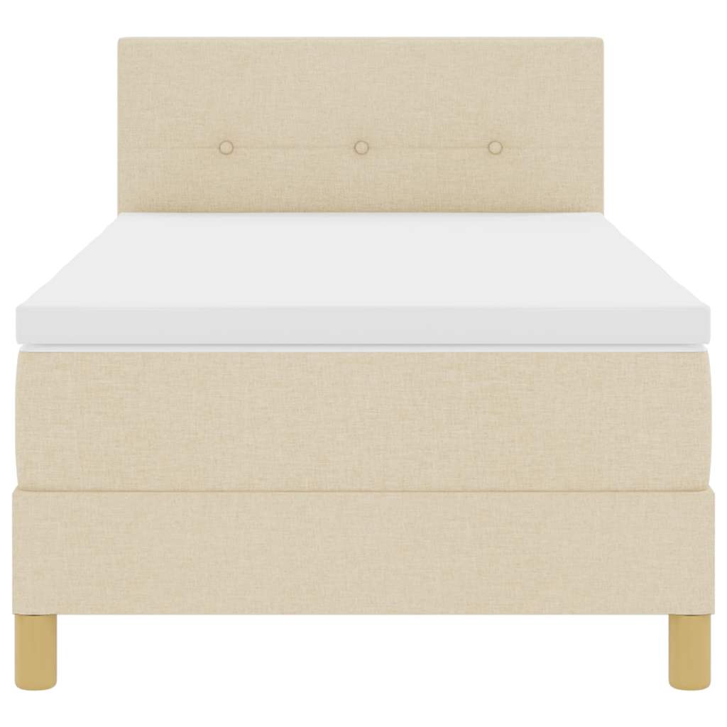 Boxspringbett mit Matratze Creme 100 x 200 cm Stoff
