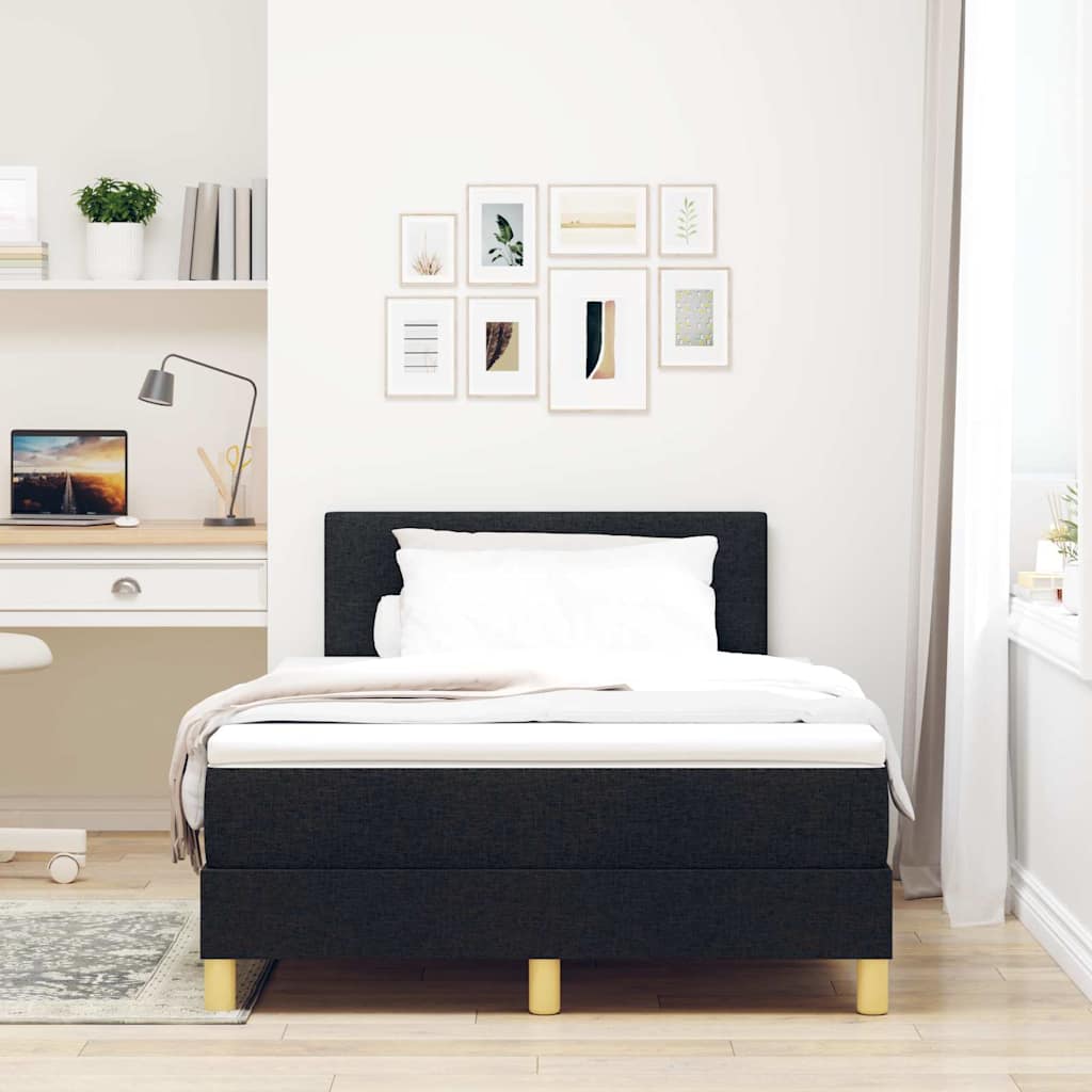 Boxspringbett mit Matratze Schwarz 120 x 190 cm Stoff