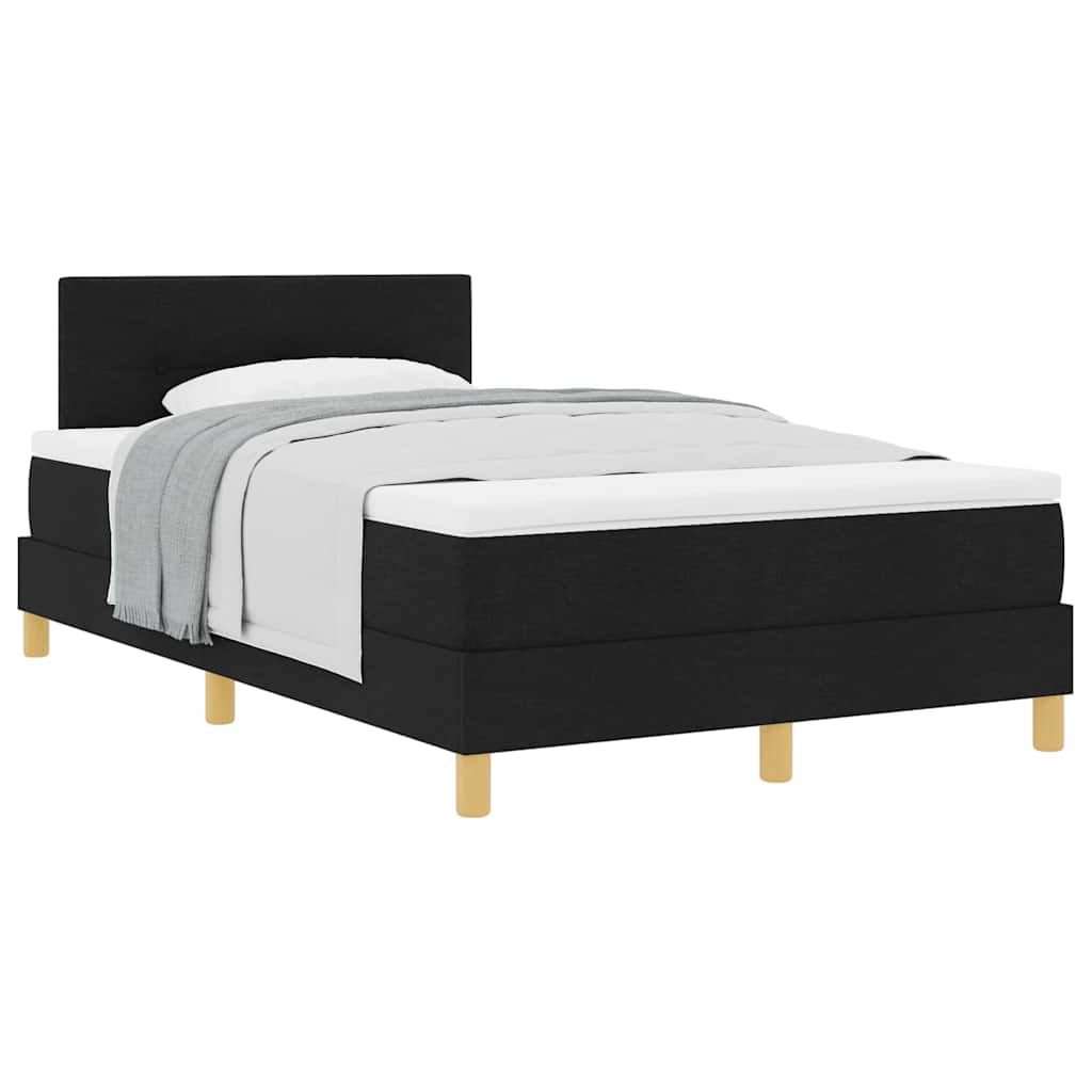 Boxspringbett mit Matratze Schwarz 120 x 190 cm Stoff