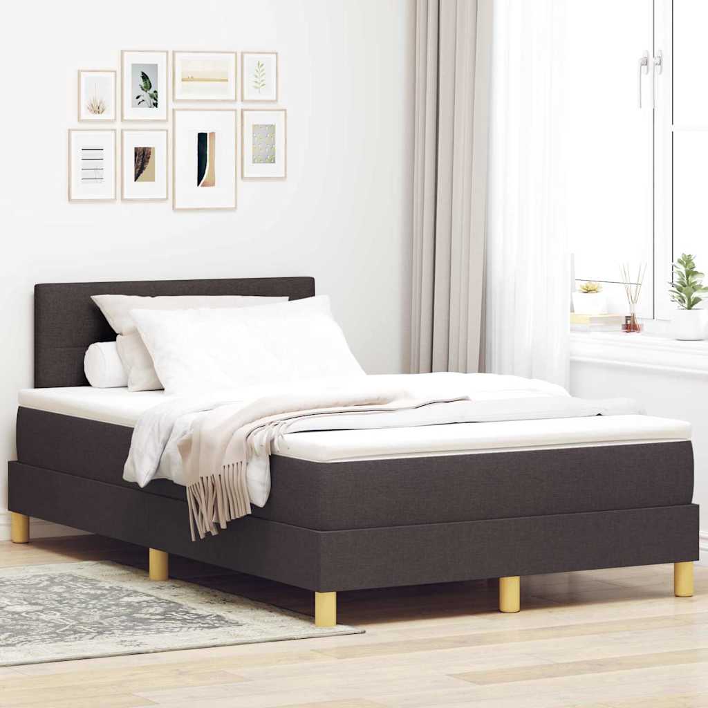 Boxspringbett mit Matratze Dunkelbraun 120 x 200 cm Stoff