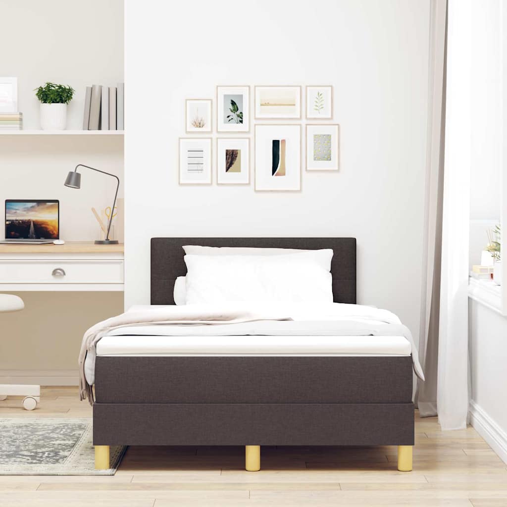 Boxspringbett mit Matratze Dunkelbraun 120 x 200 cm Stoff