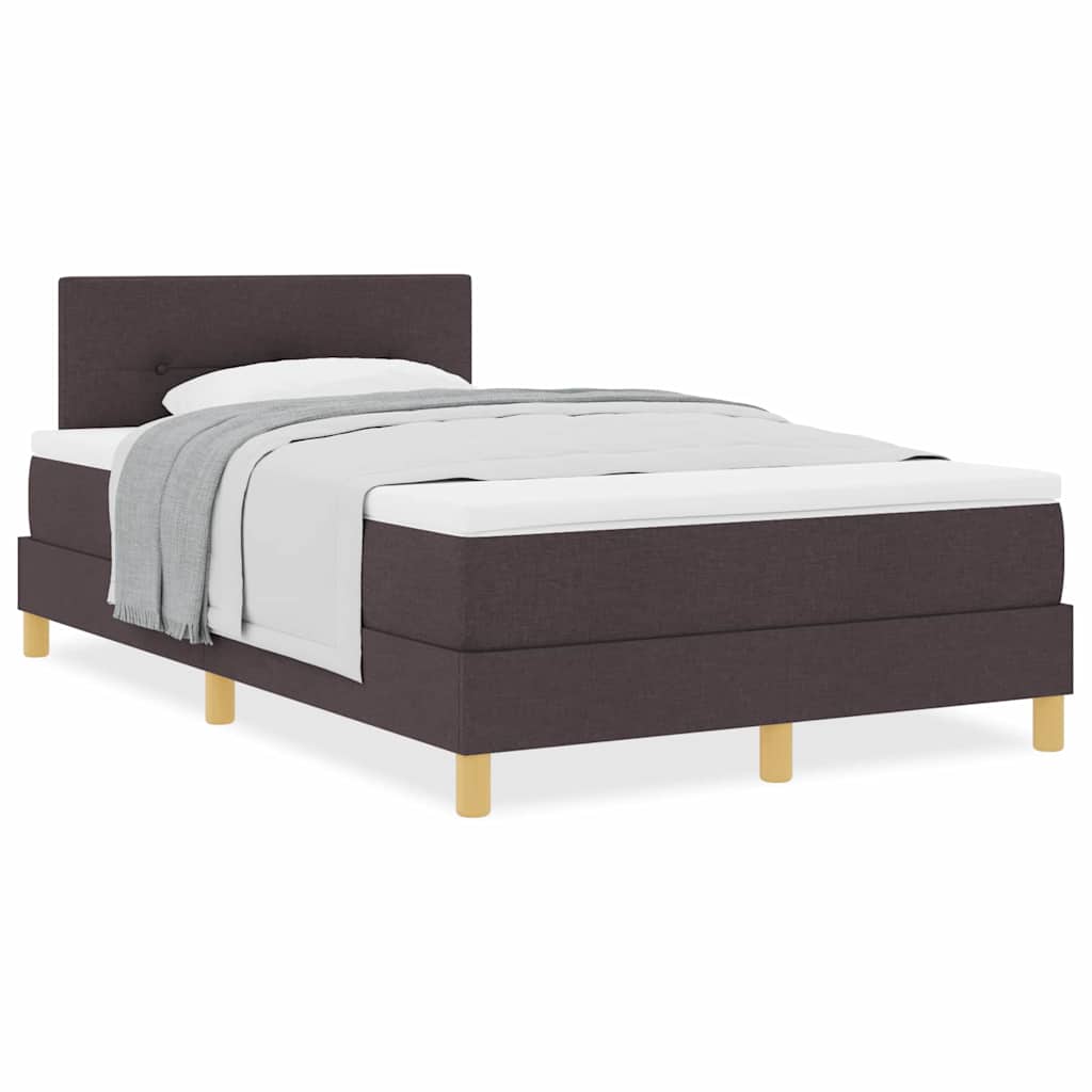 Boxspringbett mit Matratze Dunkelbraun 120 x 200 cm Stoff
