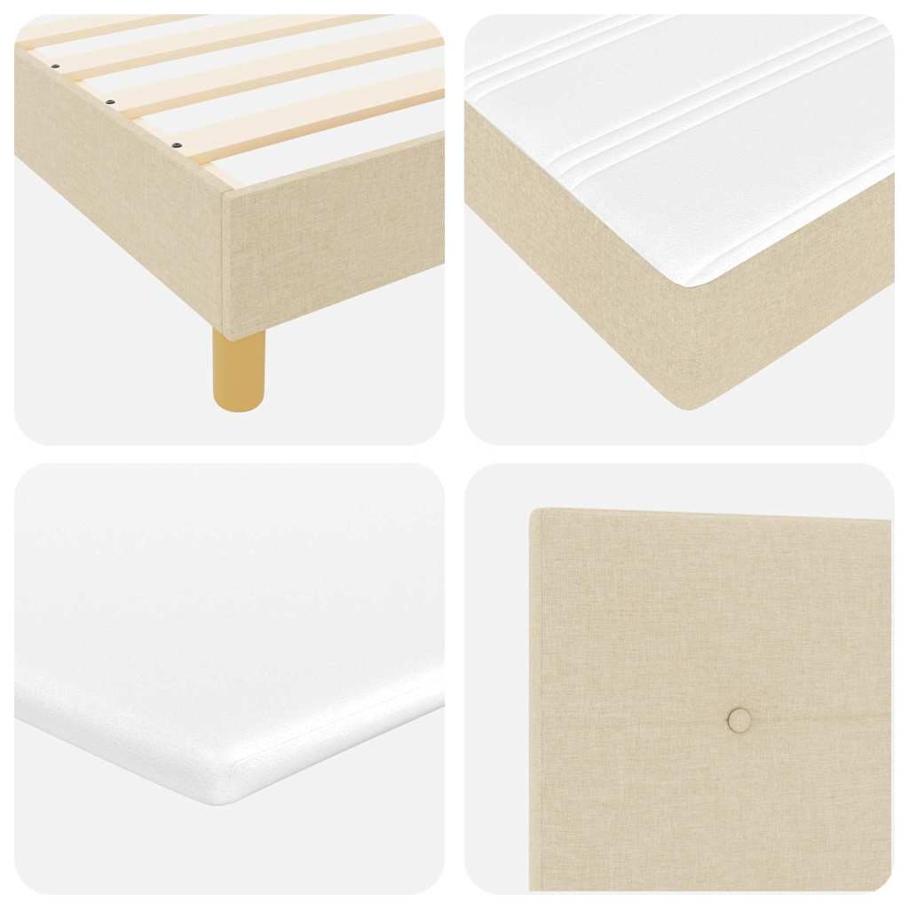 Boxspringbett mit Matratze Creme 120 x 200 cm Stoff