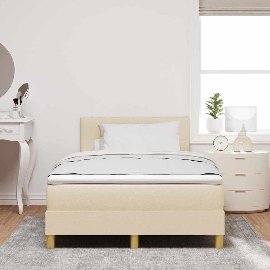 Boxspringbett mit Matratze Creme 120 x 200 cm Stoff