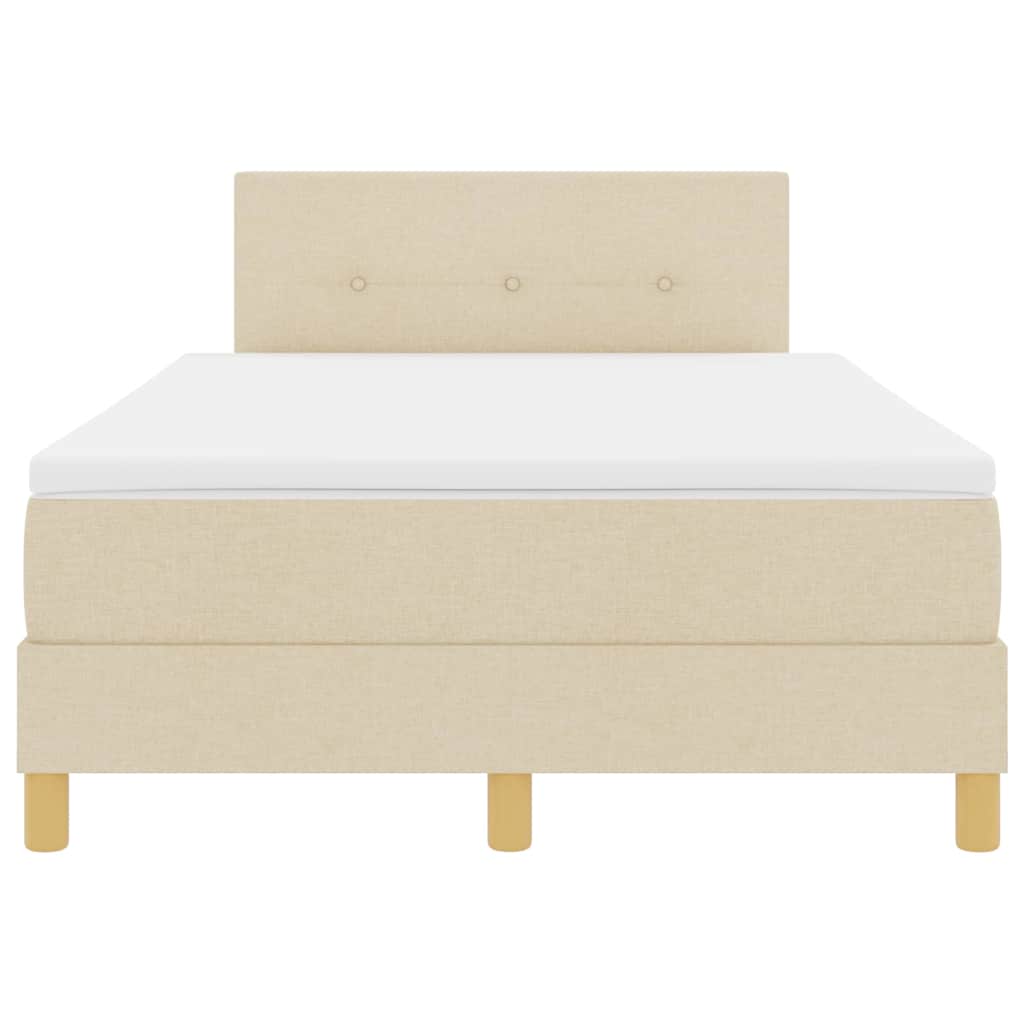 Boxspringbett mit Matratze Creme 120 x 200 cm Stoff