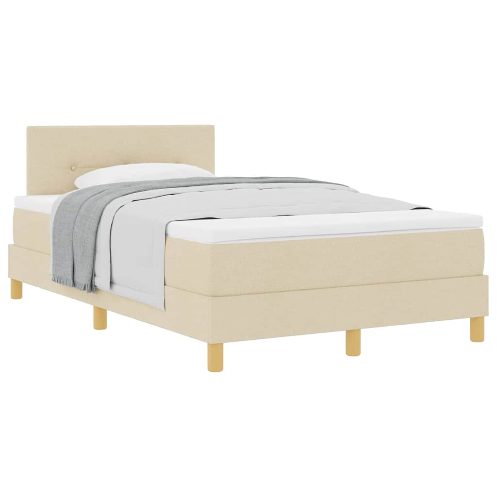 Boxspringbett mit Matratze Creme 120 x 200 cm Stoff