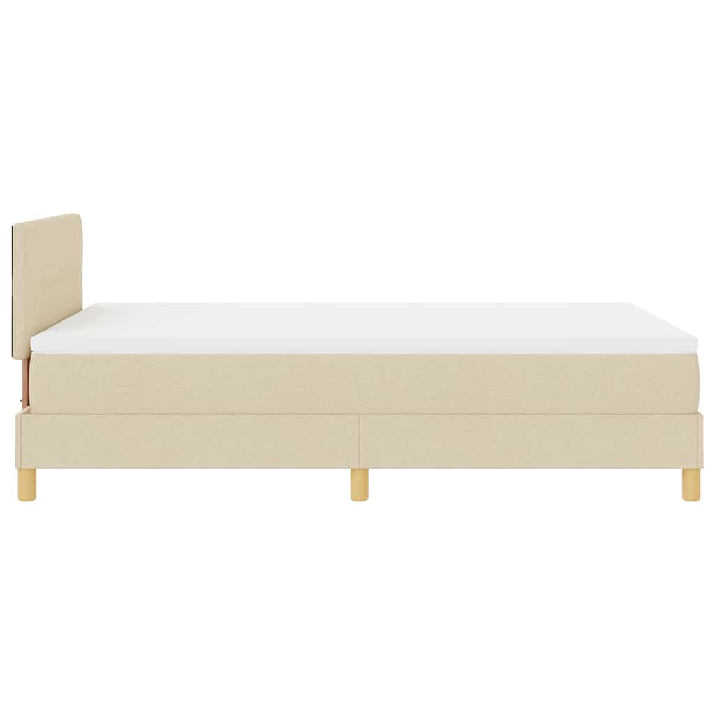 Boxspringbett mit Matratze Creme 120 x 200 cm Stoff