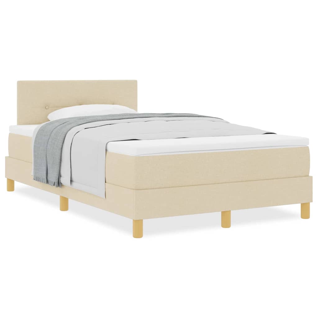 Boxspringbett mit Matratze Creme 120 x 200 cm Stoff