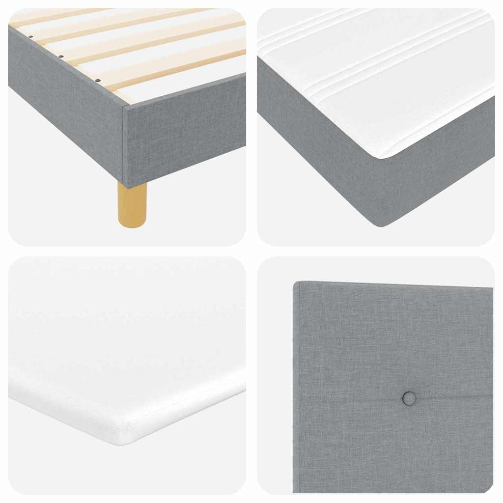 Boxspringbett mit Matratze Hellgrau 160 x 200 cm Stoff