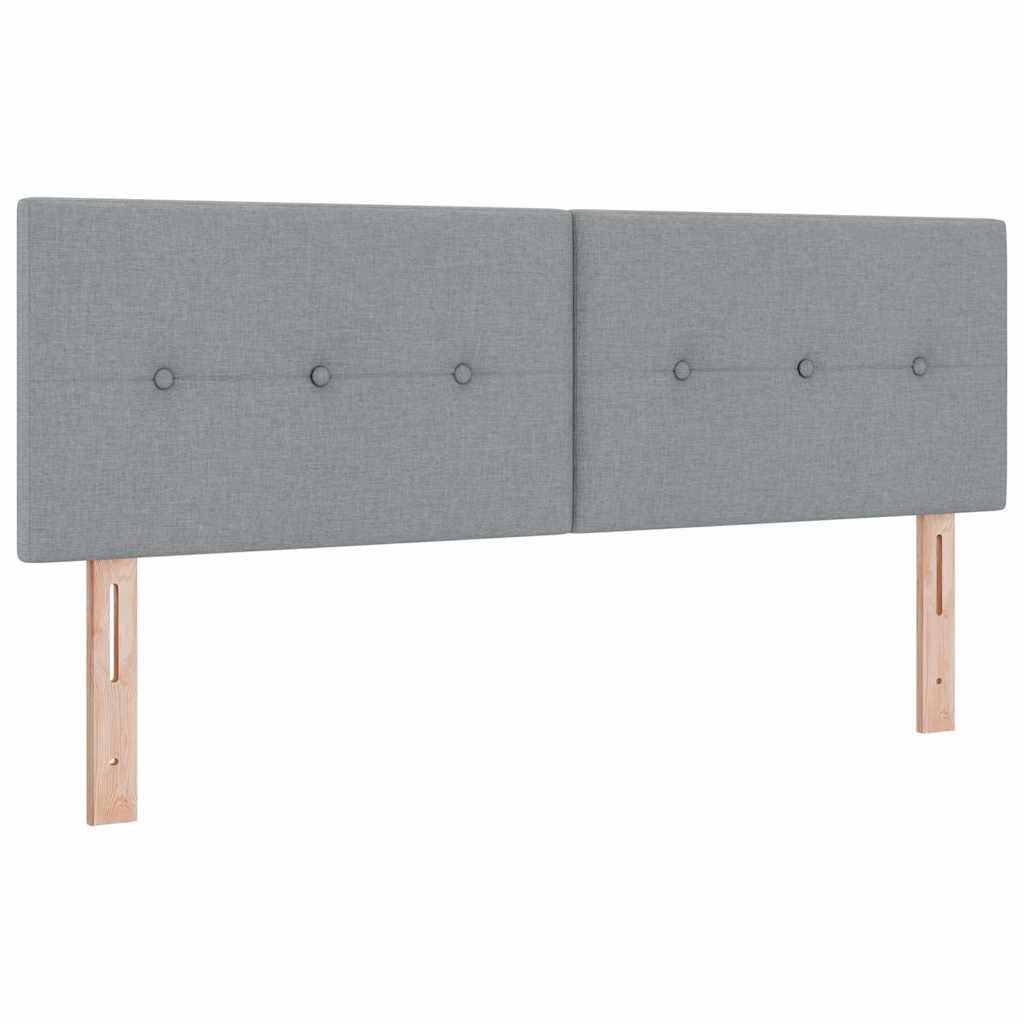 Boxspringbett mit Matratze Hellgrau 160 x 200 cm Stoff