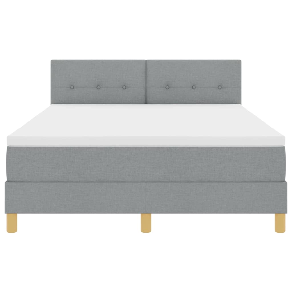 Boxspringbett mit Matratze Hellgrau 160 x 200 cm Stoff