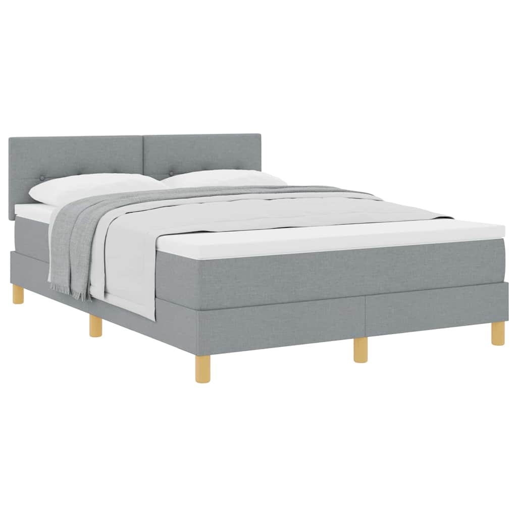 Boxspringbett mit Matratze Hellgrau 160 x 200 cm Stoff
