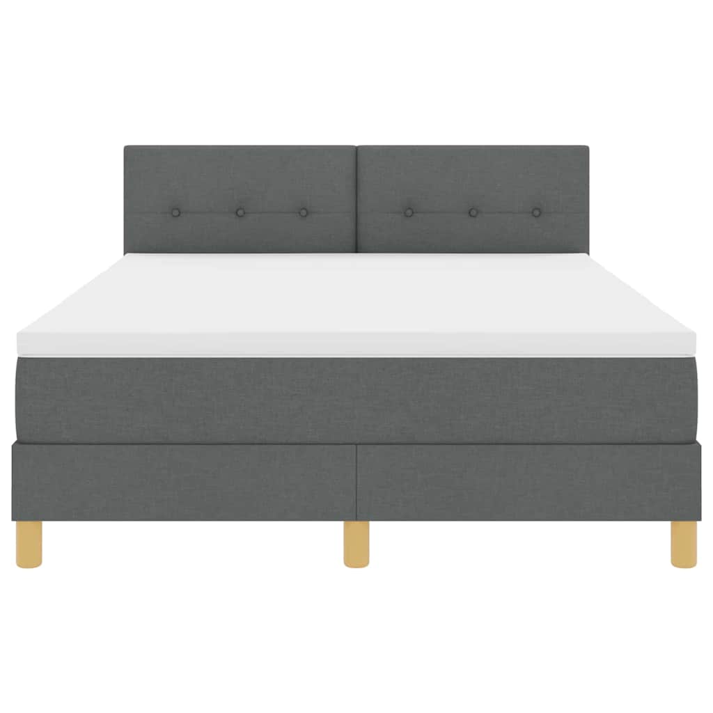 Boxspringbett mit Matratze Dunkelgrau 160 x 200 cm Stoff