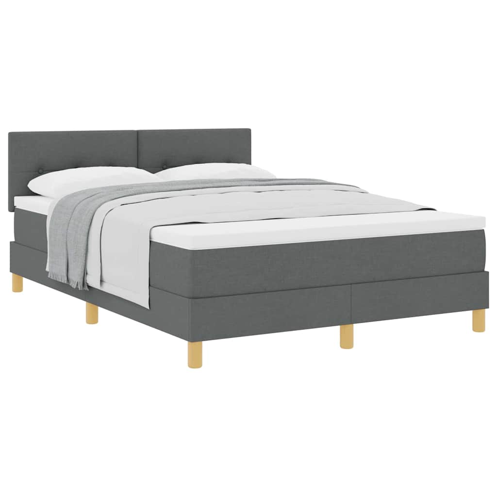 Boxspringbett mit Matratze Dunkelgrau 160 x 200 cm Stoff