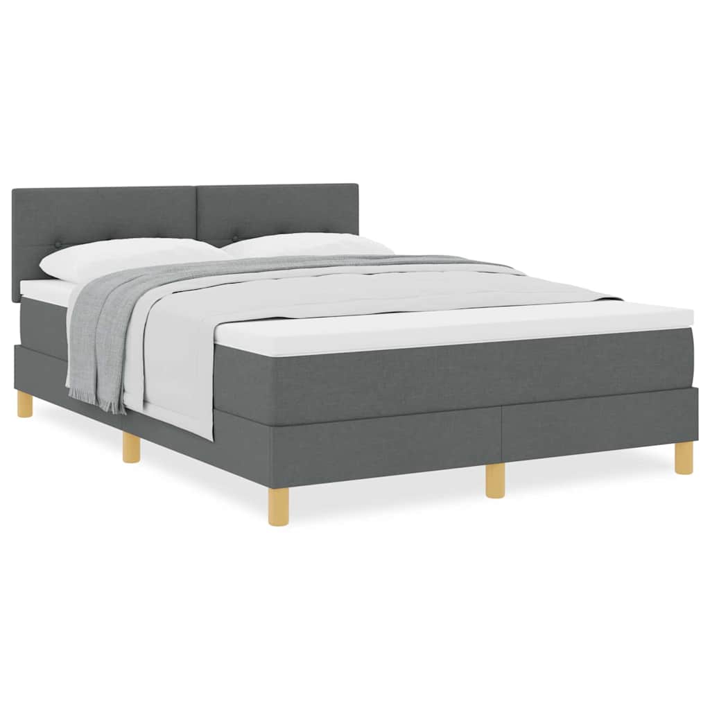 Boxspringbett mit Matratze Dunkelgrau 160 x 200 cm Stoff