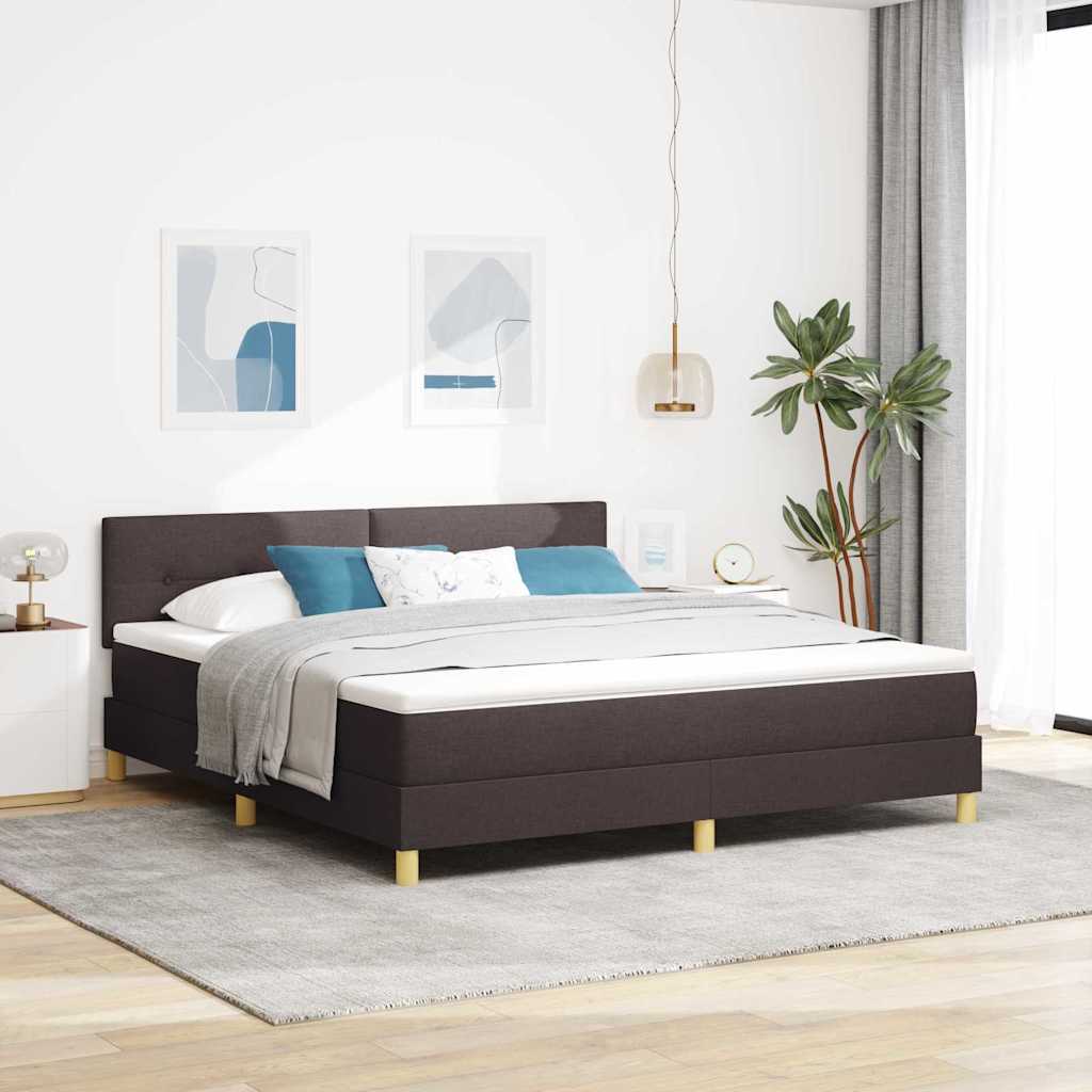 Boxspringbett mit Matratze Dunkelbraun 180 x 200 cm Stoff