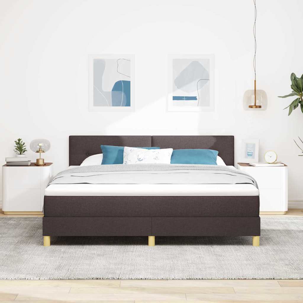 Boxspringbett mit Matratze Dunkelbraun 180 x 200 cm Stoff