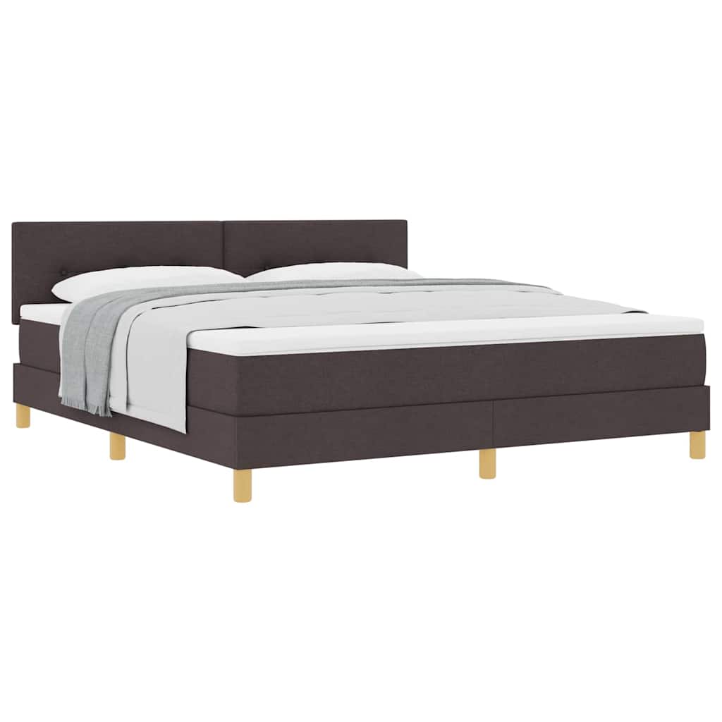 Boxspringbett mit Matratze Dunkelbraun 180 x 200 cm Stoff
