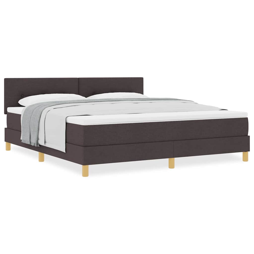 Boxspringbett mit Matratze Dunkelbraun 180 x 200 cm Stoff