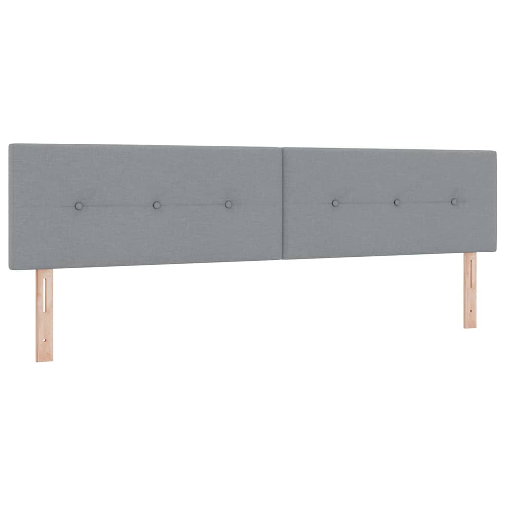 Boxspringbett mit Matratze Hellgrau 200 x 200 cm Stoff