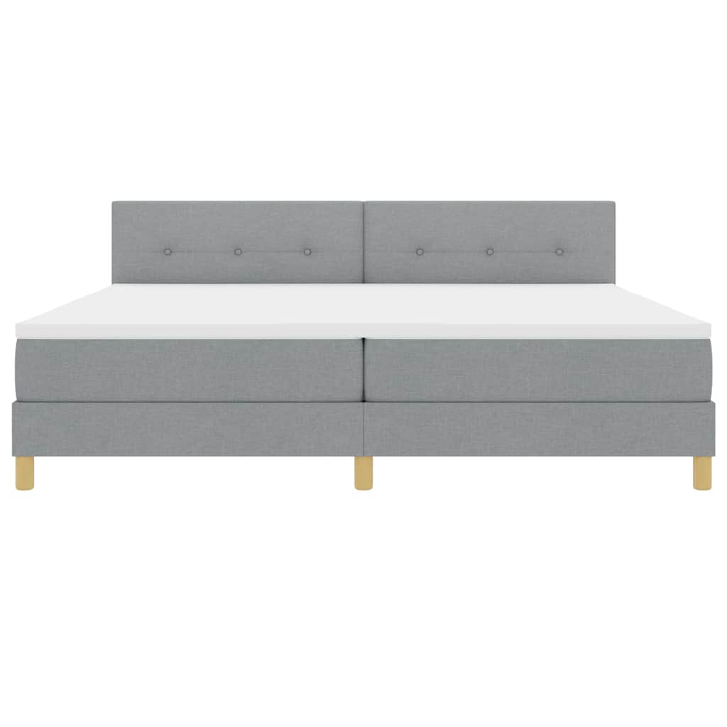 Boxspringbett mit Matratze Hellgrau 200 x 200 cm Stoff
