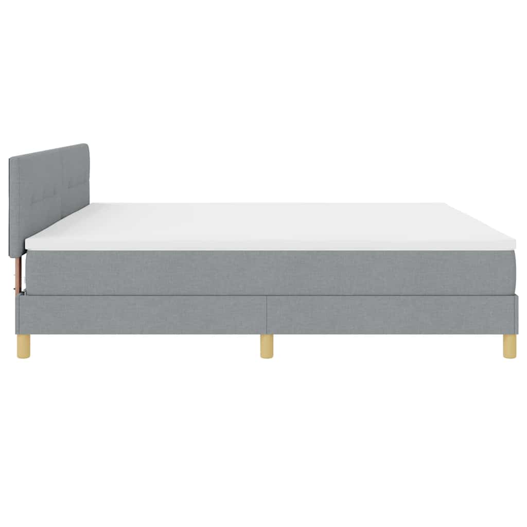 Boxspringbett mit Matratze Hellgrau 200 x 200 cm Stoff