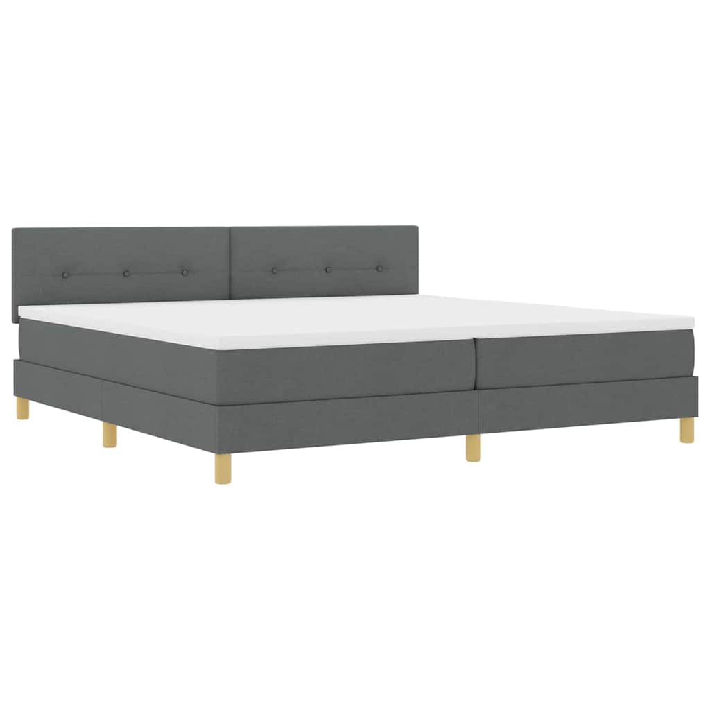 Boxspringbett mit Matratze Dunkelgrau 200 x 200 cm Stoff