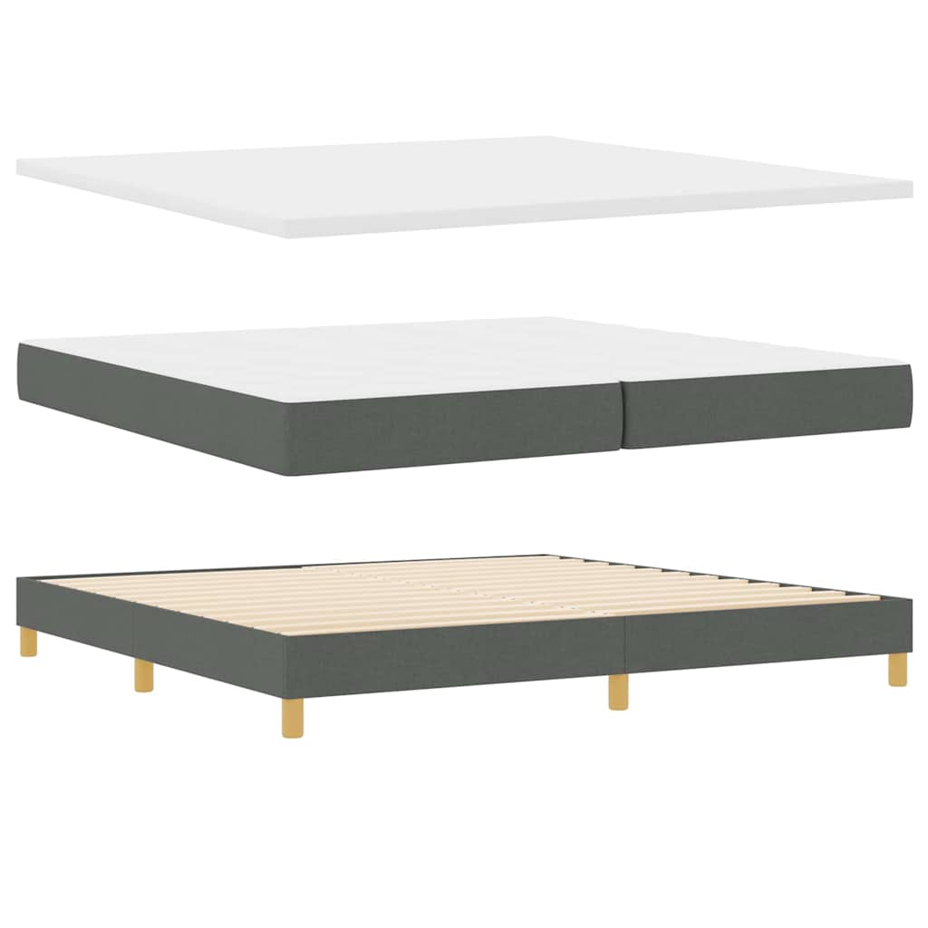 Boxspringbett mit Matratze Dunkelgrau 200 x 200 cm Stoff