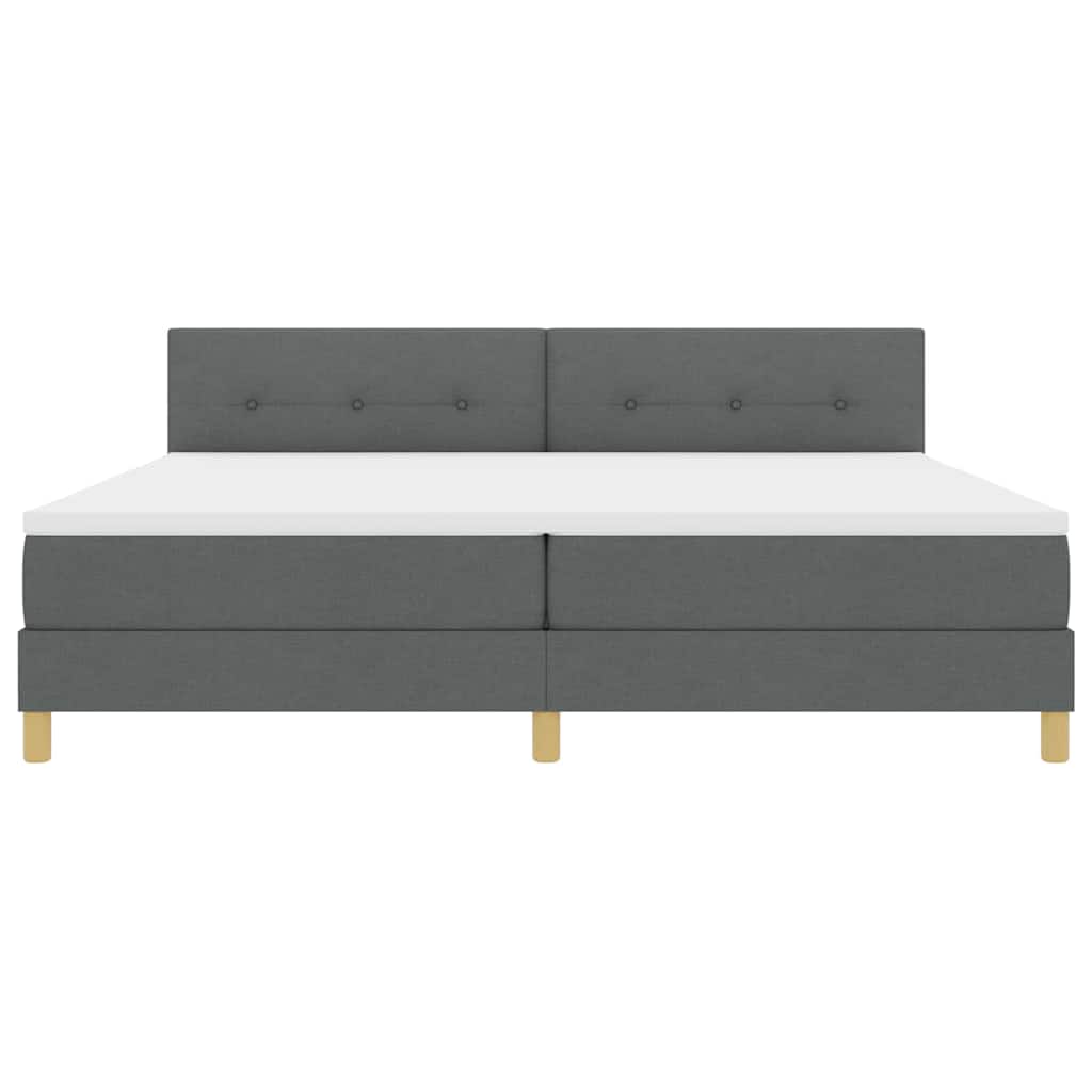 Boxspringbett mit Matratze Dunkelgrau 200 x 200 cm Stoff