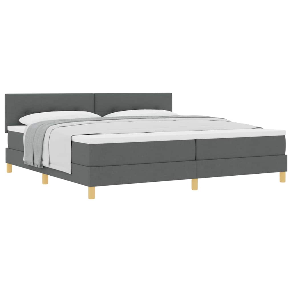 Boxspringbett mit Matratze Dunkelgrau 200 x 200 cm Stoff