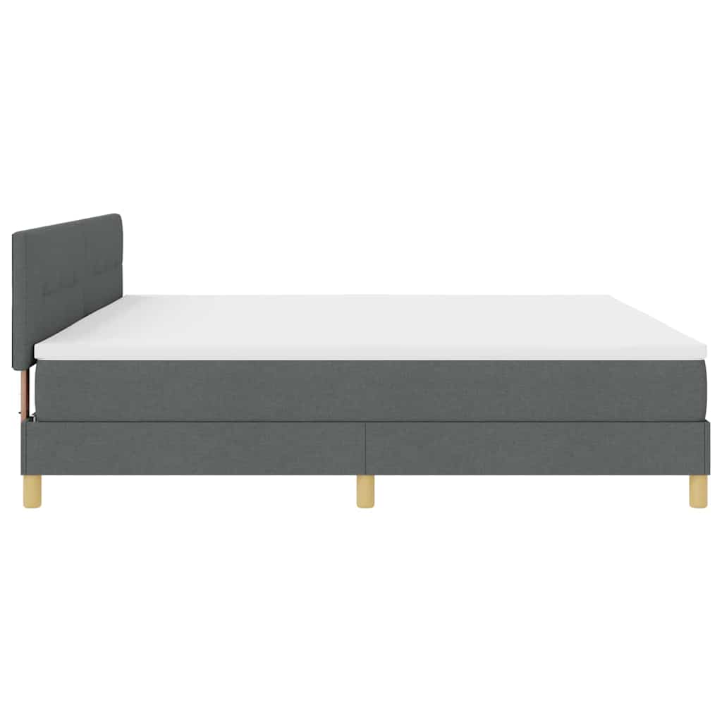 Boxspringbett mit Matratze Dunkelgrau 200 x 200 cm Stoff
