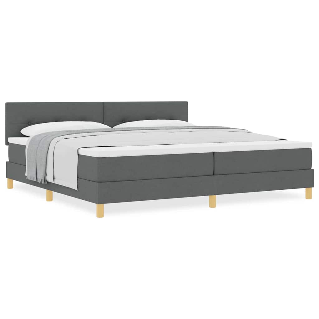 Boxspringbett mit Matratze Dunkelgrau 200 x 200 cm Stoff