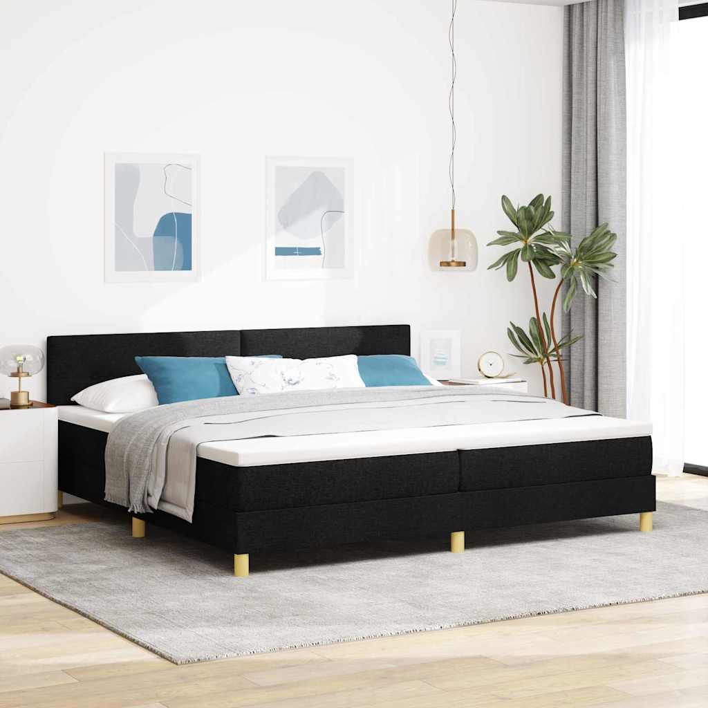 Boxspringbett mit Matratze Schwarz 200 x 200 cm Stoff