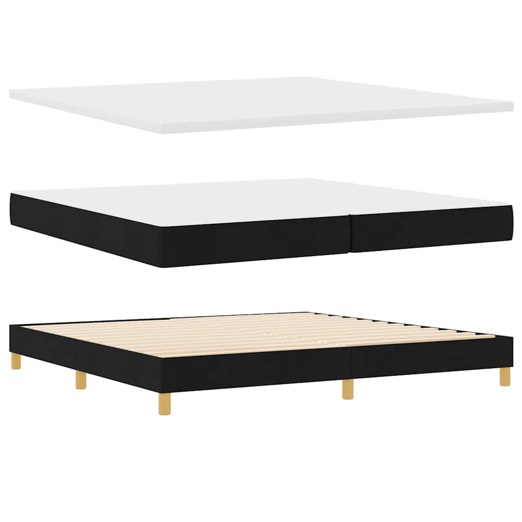 Boxspringbett mit Matratze Schwarz 200 x 200 cm Stoff