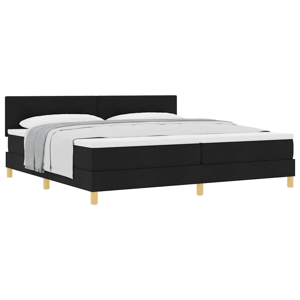 Boxspringbett mit Matratze Schwarz 200 x 200 cm Stoff