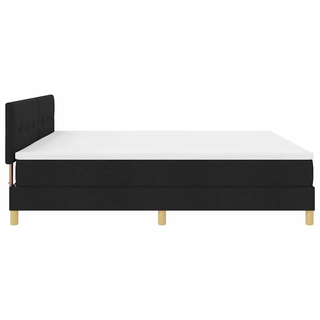 Boxspringbett mit Matratze Schwarz 200 x 200 cm Stoff