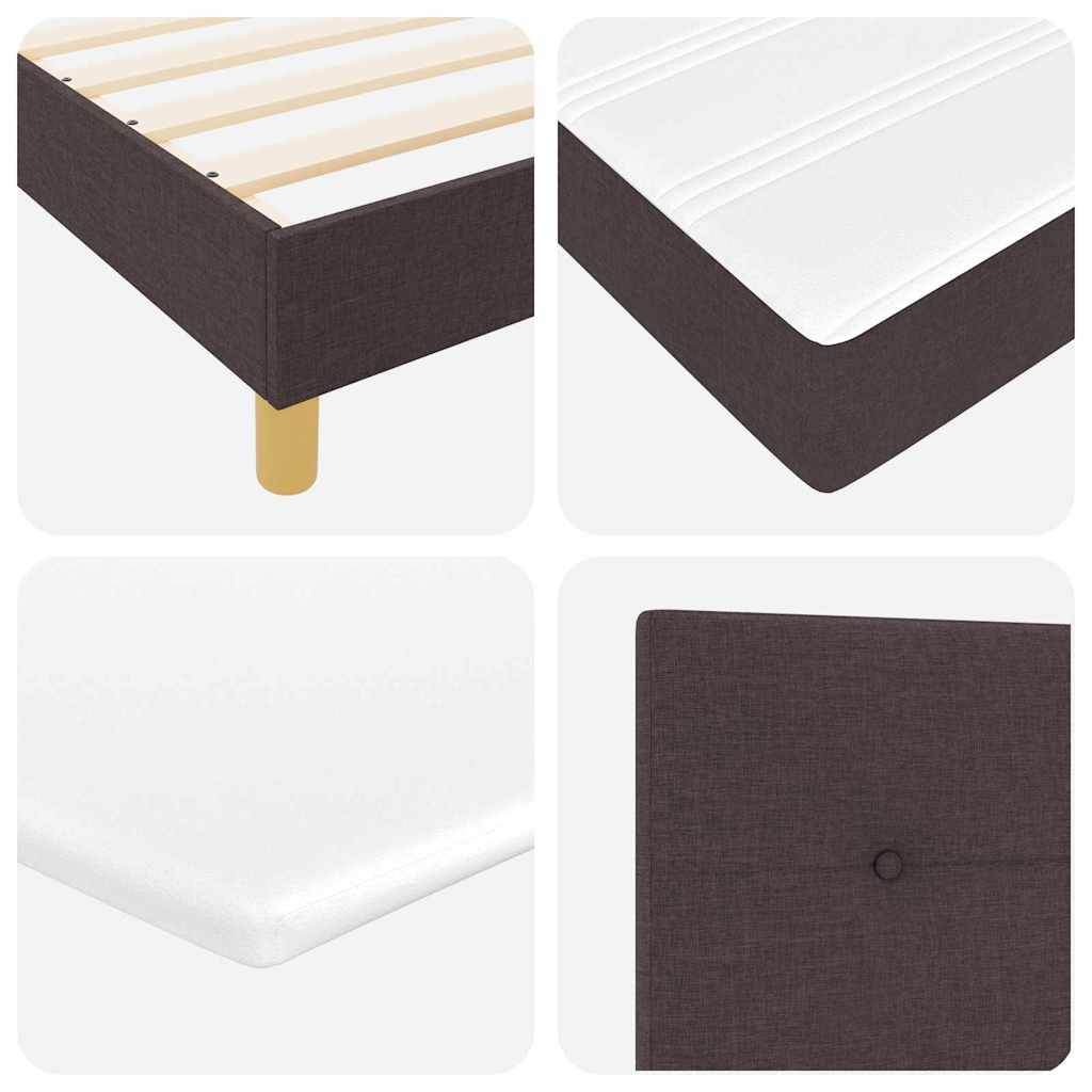 Boxspringbett mit Matratze Dunkelbraun 200 x 200 cm Stoff