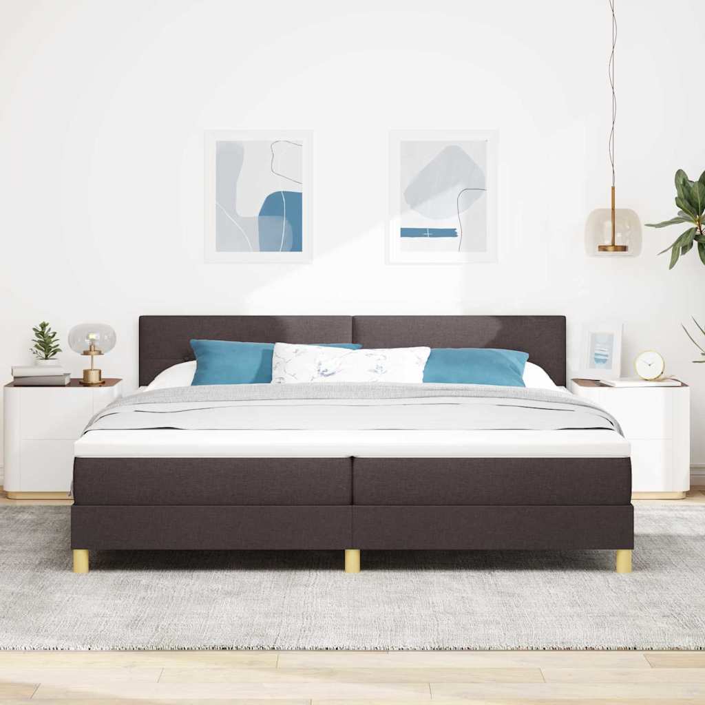Boxspringbett mit Matratze Dunkelbraun 200 x 200 cm Stoff