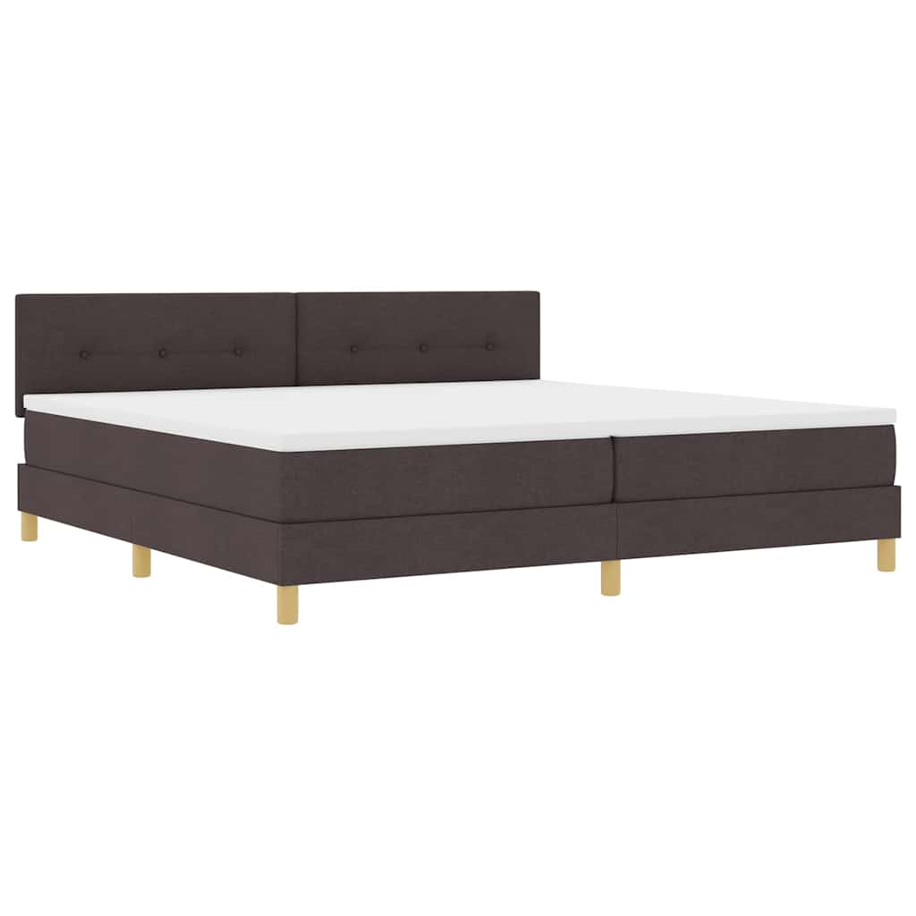Boxspringbett mit Matratze Dunkelbraun 200 x 200 cm Stoff