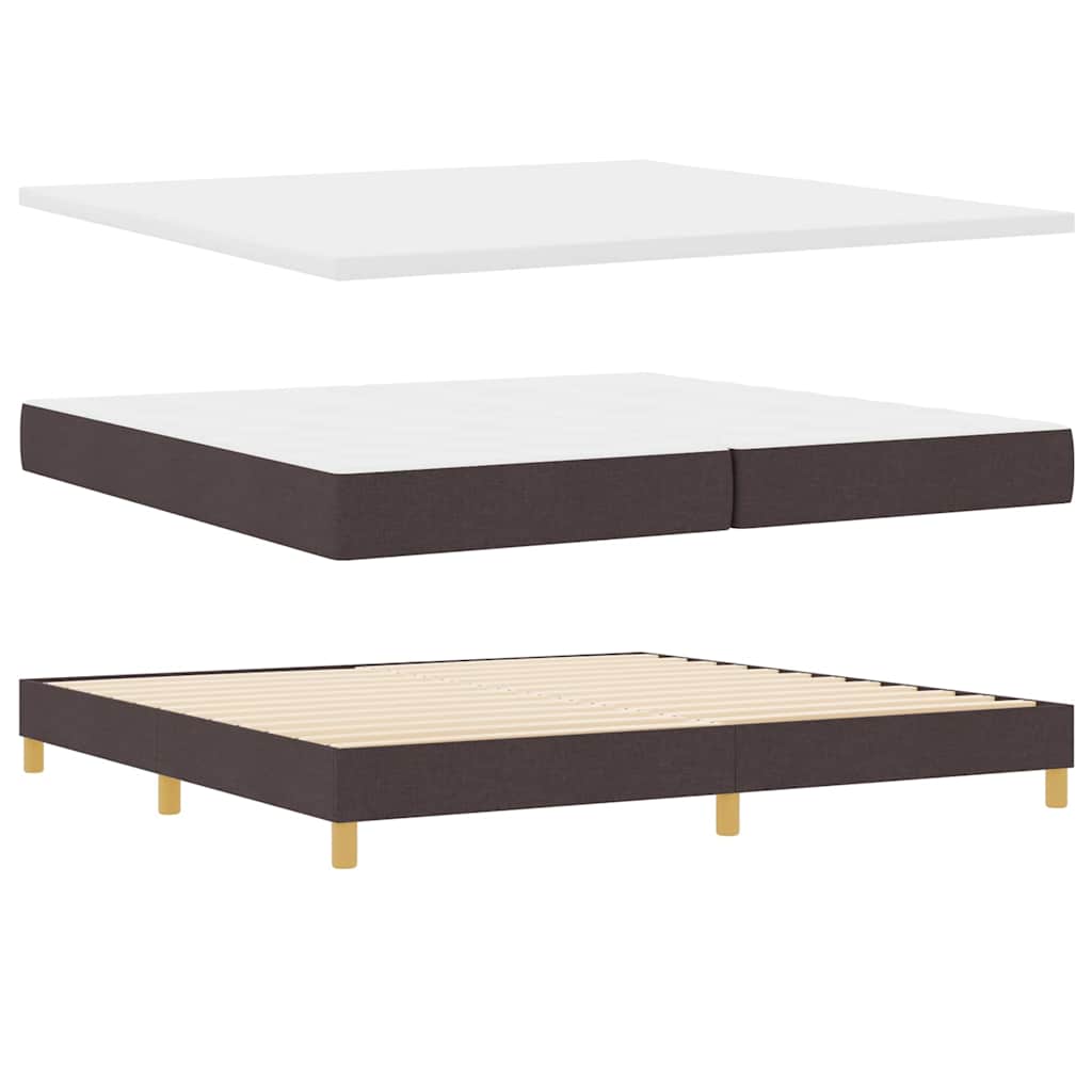 Boxspringbett mit Matratze Dunkelbraun 200 x 200 cm Stoff