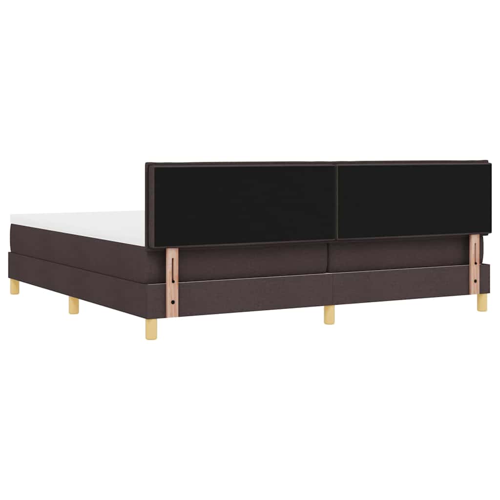 Boxspringbett mit Matratze Dunkelbraun 200 x 200 cm Stoff