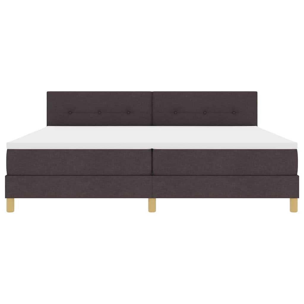 Boxspringbett mit Matratze Dunkelbraun 200 x 200 cm Stoff